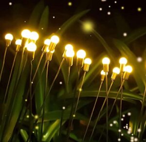 huadi solar firefly light, starburst swaying garden lights, outdoor led firefly light, waterproof solar powered decorative lamp for garden, farm, park (warm white)