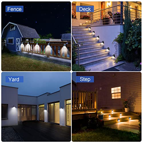 XINREE Solar Lights Outdoor Deck Lights, Solar Powered Fence Lights Outdoor Step Stair Lights,Solar Deck Lights Outdoor Waterproof Lamps for Wall Porch Pool Front Door Yard Stairs (8Pack x 10LED)