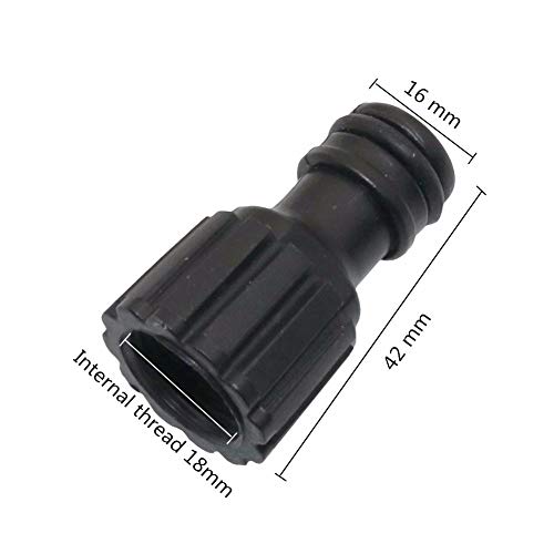 XINHUIPART Garden Plumbing Adapter 10pcs 18mm Female Thread Car Washer Diaphragm Pump Nipple Joint for Quick Connector Pipe Connection Car Washing Spare Parts (Diameter : 18mm)