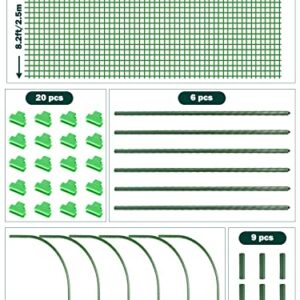 Fuuner 8.2ft×12.5ft Greenhouse Plastic, with 3 Sets Greenhouse Hoops for Plant Cover Support, Arched Steel Frame Hoops with Thickened Plastic Coated for DIY Garden Grow Tunnel