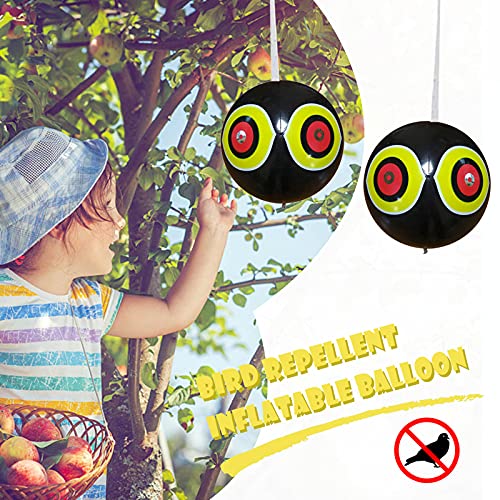 Boping Store Bird Patch Bird with Reflective Inflatable Eye PVC Reflective Ball Eyeball Patio & Garden Mealybug Spray (Black, One Size)