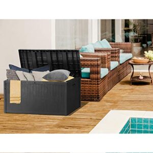 Patio Cushion Storage Box Waterproof Outdoor Deck Storage Box Lockable for Garden,Backyard,Pool,Lawn 120 -Gallons(Black)
