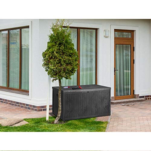 Patio Cushion Storage Box Waterproof Outdoor Deck Storage Box Lockable for Garden,Backyard,Pool,Lawn 120 -Gallons(Black)