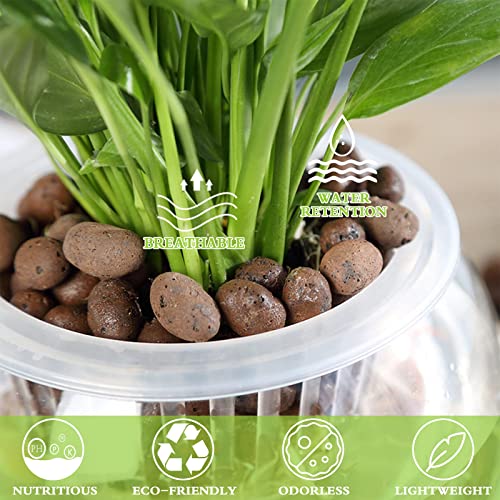 Halatool 6 LB Organic Clay Pebbles 4mm-16mm Leca for Plants 100% Natural Hydroton Clay Pebbles for Hydroponic Growing Gardening Orchids Drainage Decoration Aquaponics