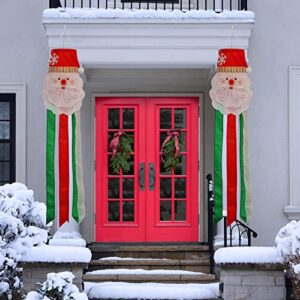 THQZLH Santa Windsock Christmas Wind Sock Hanging Santa Claus Holiday Wind Socks for Yard and Garden