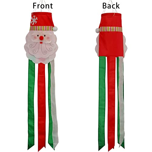 THQZLH Santa Windsock Christmas Wind Sock Hanging Santa Claus Holiday Wind Socks for Yard and Garden