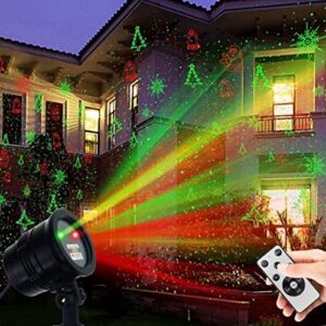 yinuo light christmas laser lights, projector lights landscape spotlight red and green star show with christmas decorative patterns for indoor outdoor garden patio wall