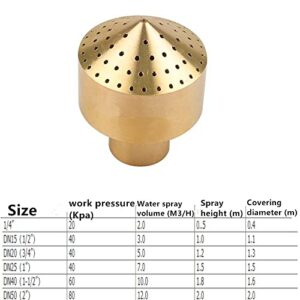 1/4''1/2''3/4''1''3/2''2''Brass Column Garden Pond Water Fountain Nozzle Sprinkle Spray Head(1/2")