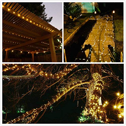 SANJICHA 72FT 200 LED Solar String Lights Outdoor, Super Durable Solar Outdoor Lights, Waterproof Copper Wire 8 Modes Solar Fairy Lights for Garden Patio Tree Party Wedding (Warm White)