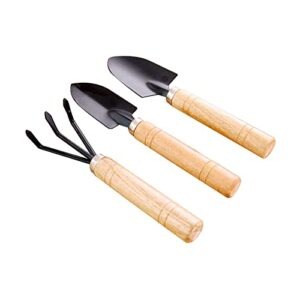 kids snow shovel – tool set metal head handle kids 3pcs wood mini rake tools shovel garden tools & home improvement