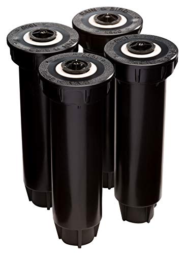 Rain Bird 1804AP4PK Professional Pop-Up Sprinkler, Adjustable 0° - 360° Pattern, 8' - 15' Spray Distance, 4" Pop-up Height, 4-Pack, Black