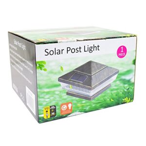 8 Pack Vintage Bronze Outdoor Garden 4 x 4 Solar 5-LED Post Deck Cap Square Fence Light Landscape Lamp PVC Vinyl Wood