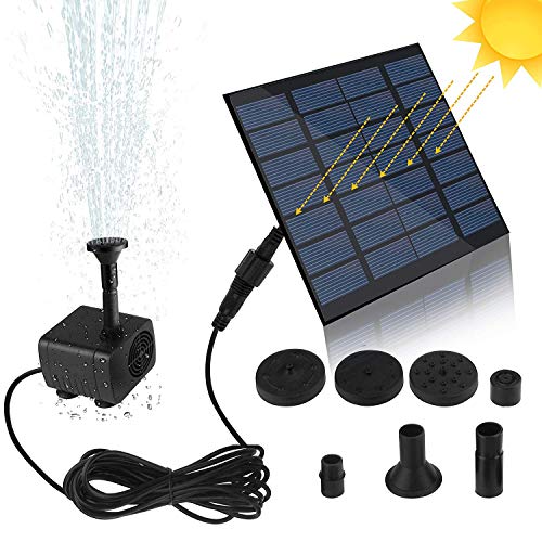 Feadem Mini Solar Fountain Pump, Solar Water Pump Power Panel Kit Submersible Brushless for Garden Water Circulation/Pond Fountain (7V 1.2W)