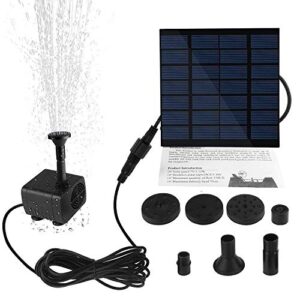 Feadem Mini Solar Fountain Pump, Solar Water Pump Power Panel Kit Submersible Brushless for Garden Water Circulation/Pond Fountain (7V 1.2W)