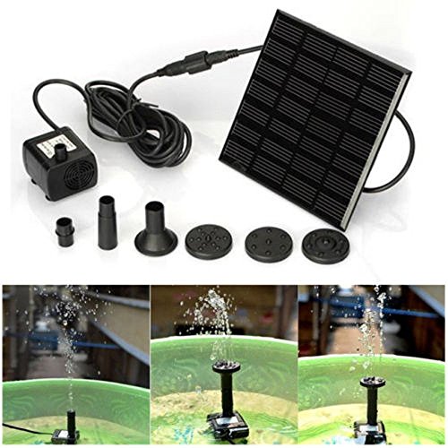 Feadem Mini Solar Fountain Pump, Solar Water Pump Power Panel Kit Submersible Brushless for Garden Water Circulation/Pond Fountain (7V 1.2W)
