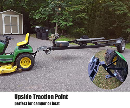 Eapele Trailer Hitch for Lawn Mower, Garden Tractor Trailer Hitch, Solid Iron Construction, Compatible with John Deere Ariens Cub Cadet Poulan Pro Husky Husqvarna Craftsman Riding Mower