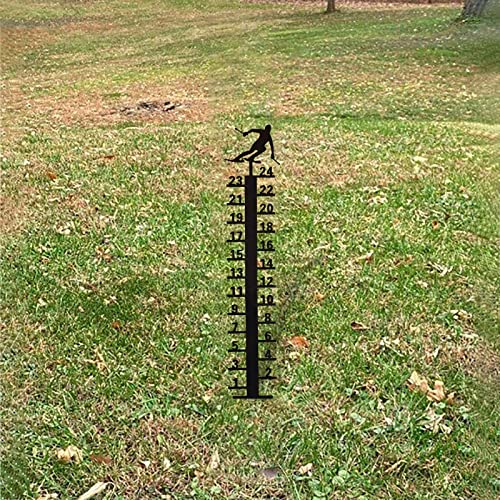 24CM Snow Meter Hand Made Metal Outdoor Garden Snow Meter Garden Decoration for Garden, Lawn, Farm, Indoor & Outdoor Use (Black)