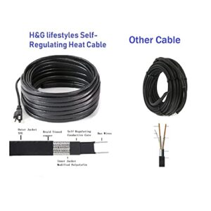 H&G lifestyles Roof Snow De-Icing Kit Self-Regulating-Plug-in Ready Heat Cable 100 feet 8 Watts Per Foot