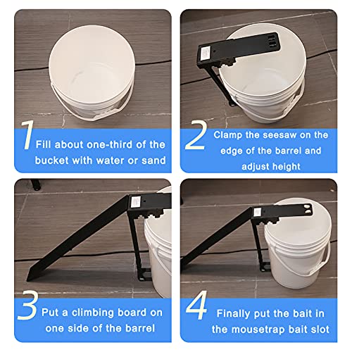 EASYTAO Mouse Trap Bucket,Walk The Plank Rat Trap Mice Traps for House,Humane Rat Trap Auto Reset,Rat Trap Bucket Spinner Ramp Included Sanitary Safe Mousetrap Catcher for Indoor Outdoor