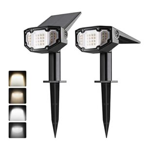 everbrite 30 leds solar landscape spotlights outdoor, ip67 waterproof solar powered garden lights, 2-in-1 solar outdoor lights, 4 modes decorative path lights for yard porch driveway, 2 pack