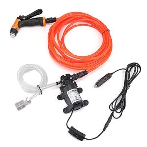 car washer kit – portable pressure washer 12v water pump car washer, 100w 130psi, electric high pressure water washing kit for car, garden, home, cleaning, pet shower