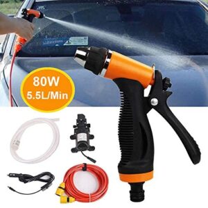 Car Washer Kit - Portable Pressure Washer 12V Water Pump Car Washer, 100W 130PSI, Electric High Pressure Water Washing Kit for Car, Garden, Home, Cleaning, Pet Shower