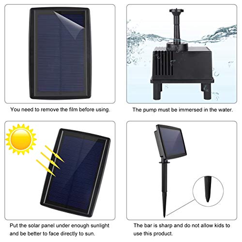 OCGIG Solar Power Fountain 180L/H Pump Pool Fish Garden Pond Watering Submersible Tool