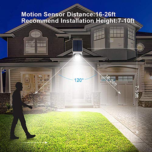 Outdoor Motion Sensor Solar Lights Dummy Decoy Fake Security Camera - 800Lumens 8 LED Spotlight 5-Watt Solar Lights Outdoor IP66 Waterproof, Wireless Solar Flood Light for Porch Garden Patio Driveway