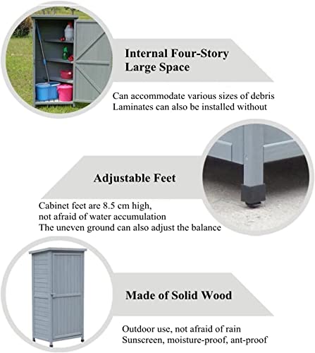 MUWIZ Outdoor Storage Shed, Storage Shed and Tool Shed Large Outdoor Storage Shed, Solid Wood Garden Shed w/Laminate, Waterproof Outside Tool Shed