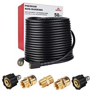 3/8″ quick connection pressure washer hose kit, m22-14mm to 3/8 quick connect set, 1/4″ x 50 ft, 3200 psi power washer hose
