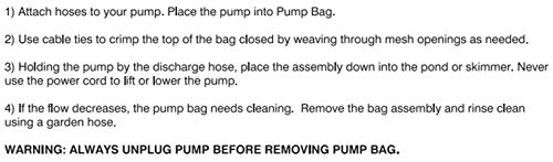 Alpine Corporation Alpine PAL3100 Cyclone Pond Pump-3100 GPH-for Fountains,10.8''L x 6.1'' W x 8.9''H, Black and Blue & Danner 12320 24-Inch by 26-Inch Large Mesh Pump Bag