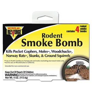 Bonide (BND61110) - Revenge Rodent Smoke Bombs, Mole and Gopher Killer, Poison, Repellent, Trap, Pack of 4