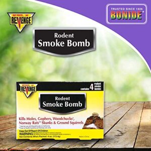 Bonide (BND61110) - Revenge Rodent Smoke Bombs, Mole and Gopher Killer, Poison, Repellent, Trap, Pack of 4