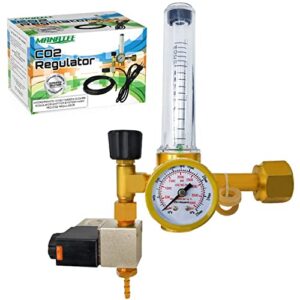 MANATEE CO2 Regulator Emitter System with Solenoid Valve Flowmeter for Grow Room Grow Tent Garden - 0-4000 PSI Gauge - Hydroponics CO2 Monitor, Sensor & Pressure Monitor Accurate & Easy to Adjust