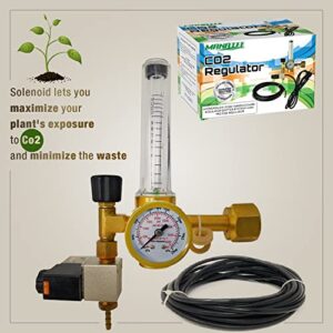 MANATEE CO2 Regulator Emitter System with Solenoid Valve Flowmeter for Grow Room Grow Tent Garden - 0-4000 PSI Gauge - Hydroponics CO2 Monitor, Sensor & Pressure Monitor Accurate & Easy to Adjust