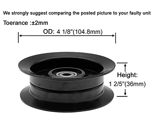 q&p Outdoor Power 106-2175 Flat Idler Pulley Replaces Exmark Toro 32 38 42 50 and 54 Inch Deck Quest E-Series S-Series Time Cutter