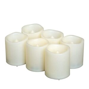 6 pack flameless votive candles led flickering electric fake candle battery operated tea lights with built-in timer for home garden wedding party wedding table halloween christmas decorations