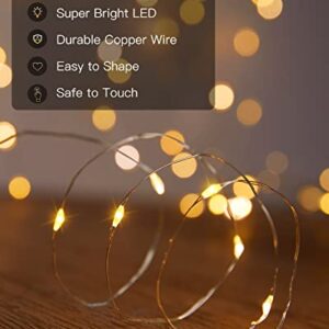 Solar String Lights Outdoor Waterproof, 4 Packs Each 66 Ft 200 LED Solar Fairy Lights with 8 Modes, Twinkle Solar Powered Outdoor Lights for Patio Yard Trees Wedding Christmas, Warm White