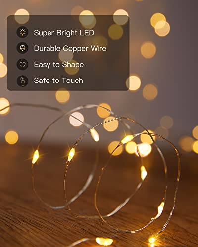 Solar String Lights Outdoor Waterproof, 4 Packs Each 66 Ft 200 LED Solar Fairy Lights with 8 Modes, Twinkle Solar Powered Outdoor Lights for Patio Yard Trees Wedding Christmas, Warm White