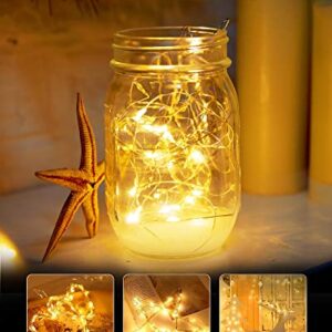 Solar String Lights Outdoor Waterproof, 4 Packs Each 66 Ft 200 LED Solar Fairy Lights with 8 Modes, Twinkle Solar Powered Outdoor Lights for Patio Yard Trees Wedding Christmas, Warm White