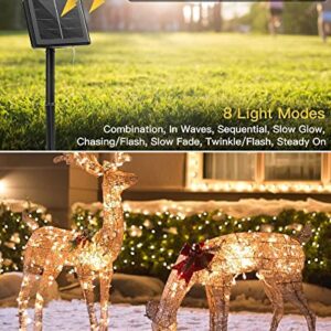 Solar String Lights Outdoor Waterproof, 4 Packs Each 66 Ft 200 LED Solar Fairy Lights with 8 Modes, Twinkle Solar Powered Outdoor Lights for Patio Yard Trees Wedding Christmas, Warm White