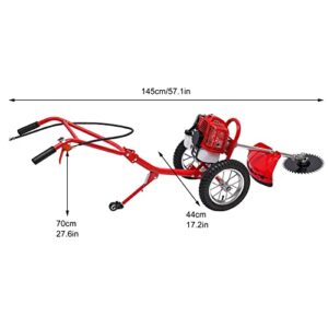 Futchoy Walk Push Irrigation Lawn Mower, Two Stroke Lawn Mower Garden Tools for Mountains, Hills, Plains, Orchards