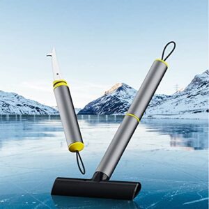 10inch snow shovel for car, handheld foldable lightweight aluminum portable snow shovel, parent-child playing snow, shovel for garden, car, camping with extra ice scrape