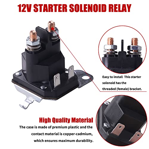 Gashwer 12V Starter Solenoid Relay Riding Lawn Mower Compatible with Cub Cadet XT1 XT2 Enduro RZT LT1 ZT1 ZT2 MTD Troy-Bilt Craftsman Yard Man Machines Zero Turn 725-06153A 725-06153