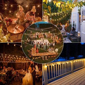 Lomotech Solar String Lights Outdoor, 32ft 25 LED Bulbs Globe Patio Sting Lights with 1 Spare Bulb, Waterproof Hanging Lights Outdoor for Yard, Gazebo, Porch, Cafe, Bistro, Garden (Plastic Bulb)