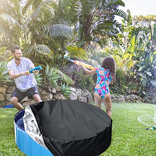 SASKATE Swimming Pool Cover, Round Foldable UV Pool Protective Cover, Outdoor Garden Pool Dust Proof Cover-162 cm