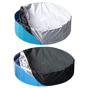 SASKATE Swimming Pool Cover, Round Foldable UV Pool Protective Cover, Outdoor Garden Pool Dust Proof Cover-162 cm