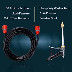 12V Pressure Washer, 130 PSI Portable Pressure Washer with 30Ft Hose, Portable Power Washer for Cars, Home, Garden, Vehicles (Double Pump)