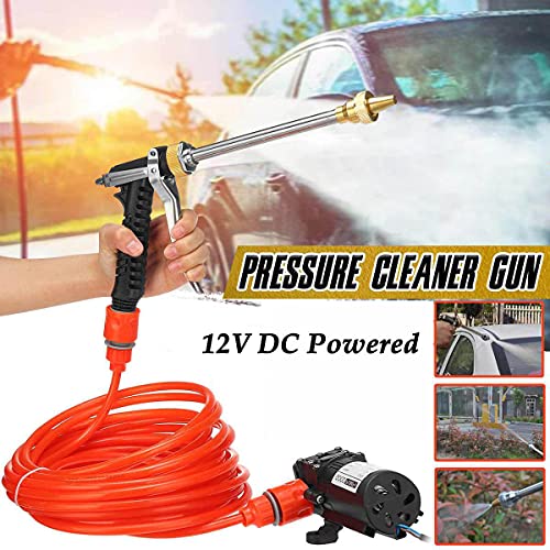 12V Pressure Washer, 130 PSI Portable Pressure Washer with 30Ft Hose, Portable Power Washer for Cars, Home, Garden, Vehicles (Double Pump)