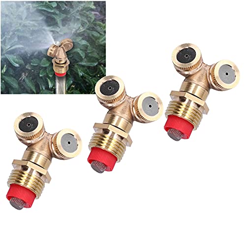 Cosiki Water Spray Head, 3Pcs Brass Garden Spray Nozzle for Watering for Gardens for Flowers Greenhouses for Greenhouses